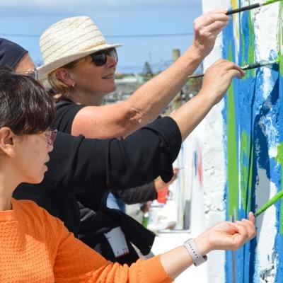 Childcare volunteers add colour to a care centre during Projects Abroad volunteer trips.